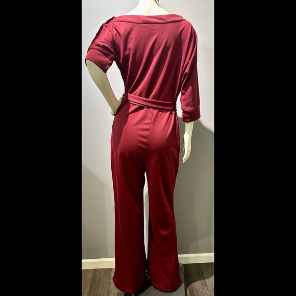 Elegant Red Women's Jumpsuit - Picture 2 of 2